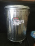BEHRENS High Grade Steel Trash Can with vent holes on side (dent in side)