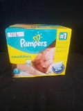 Pampers Swaddlers size 1 box of (216) diapers