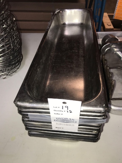 Long stainless steel food pans 2 1/2" deep