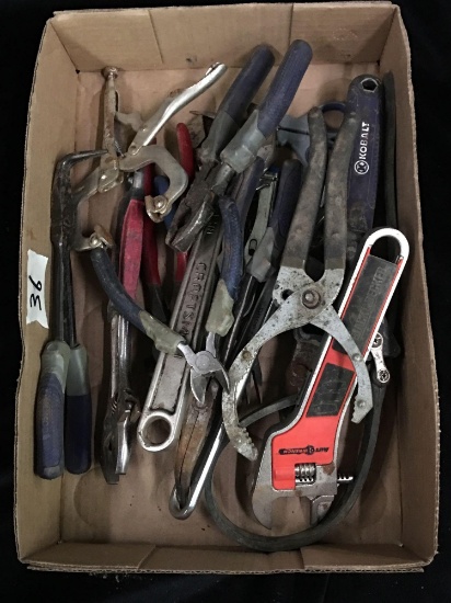 Wrenches pliers crescent wrenches welding plyers side snips assorted tools