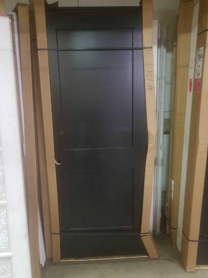 32" black solid interior door left hand