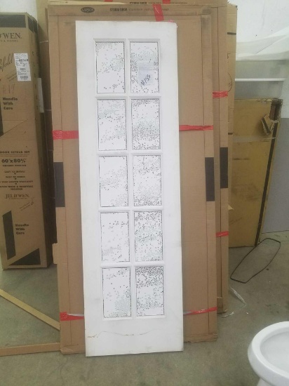 (2) 24" white 10 glass panel door