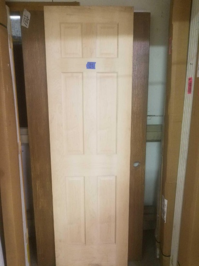 (2) 24" 6 panel solid door no door knob hole