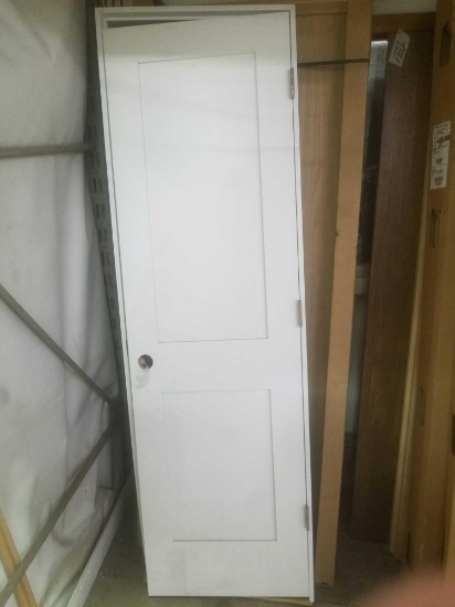 24" 2 panel white door with frame