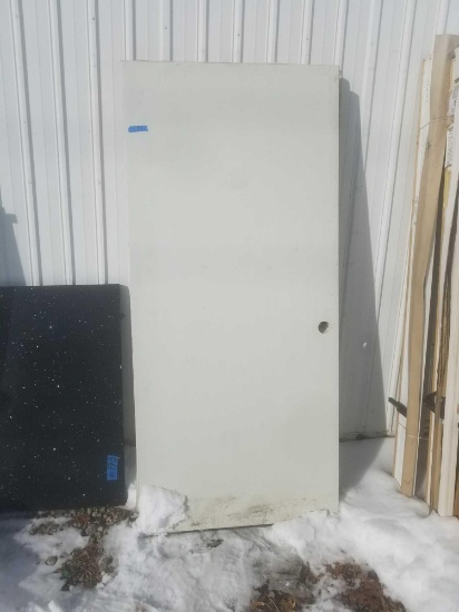36" exterior door gray spray painted, 32" Red exterior door