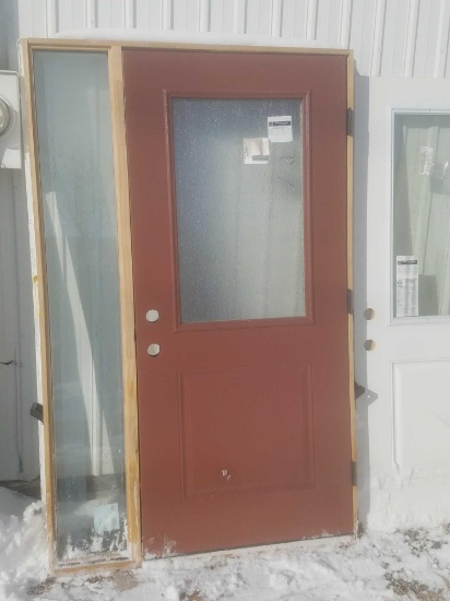 Red Exterior Glass framed door 36" 51" Frame
