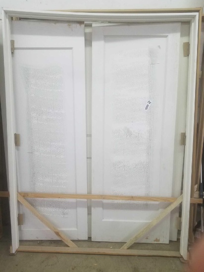 White wood glass Interior 2 doors & Frame