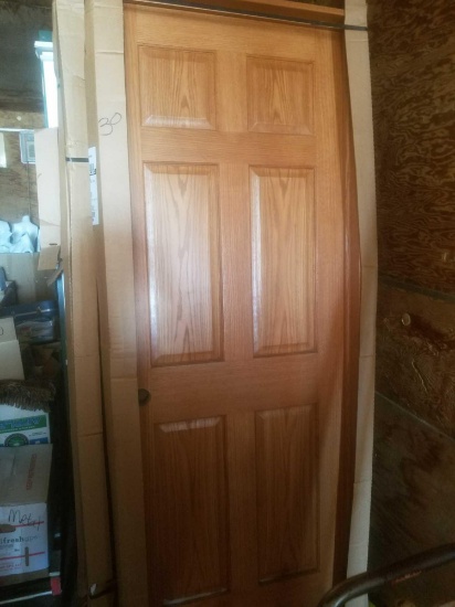 30" interior 6 panel solid oak door and frame
