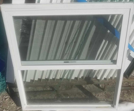 Vinyl sliding window with screen 36x 37 1/2