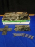 Box of train tracks and railroad crossing