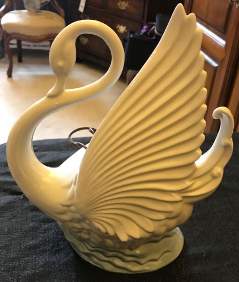 California Pottery Swan Lamp