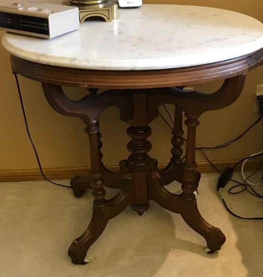 Marble top Antique End Table