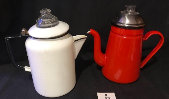 Enamel vintage coffee pots