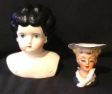 Head Vase AND ceramic doll head