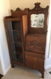 Antique Oak sectetery with side china cabinet