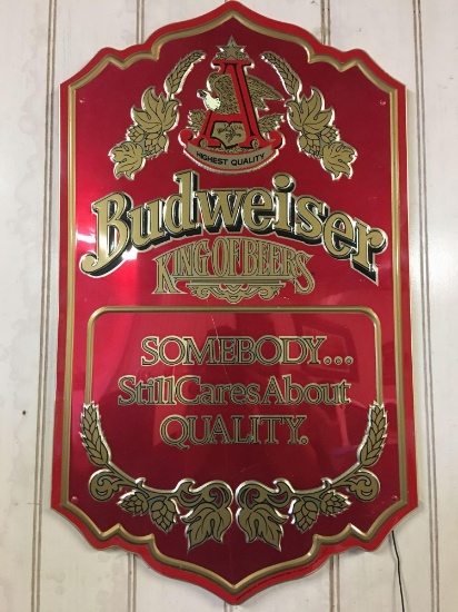Budweiser King of Beers tin sign 24" long