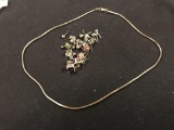Sterling necklace and probable sterling earrings