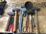 Hammers mallets, ridgid aluminum pipe wrench, cement bits plus