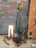 Yard Tools, shovels, scraper Pipe Wrench Plus!