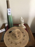 Decorative vase, BAKER praying hands and straw hat