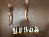 wall sconces and figurines
