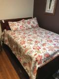 Full sized antique bed with headboard footboard