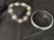 Art deco NOV ? E ? LINE Rhinestone bracelet and other bracelet marked 830S