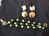 Vintage Trifari earrings and bracelet