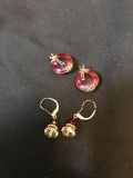 Vintage jewelry earrings marked 14/20