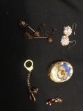 Misc. vintage jewelry and pillbox