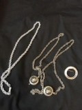 Vintage belt, necklace, Pin