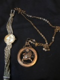 Vintage necklace and watch