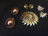 Pastelli brooch and earrings /Star Earrings/Renoir Earrings
