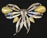 Stanco sterling and jeweled brooch