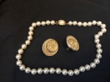 Vintage necklace marked NM & earrings marked accessocraft New York