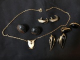 Trifari owl necklace and earrings
