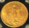 GOLD ST. GAUDENS $20 1908 NO MOTTO $20 Estimated MS