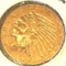 GOLD 1909 Indian Head $2.50 Gold Coin Marked XF