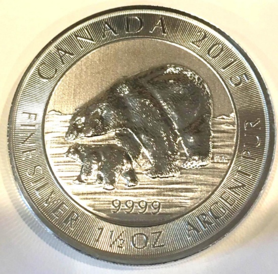 2015 Canada 1.5oz .9999 Fine Silver 8 Dollars Coin PERFECT Condition