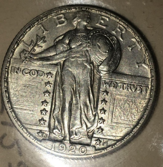 1920-D Standing Liberty Quarter AU-MS-Very Nice Hard to find coin