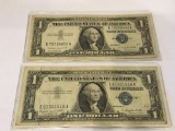 2x-1957A abd 1957A $1 Silver Certificates