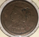 1844 Braided Hair Large Cent AU