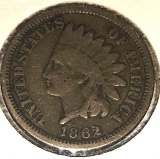 1862 Indian Head Cent AU