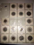 Sheet of Foregin Coins 16 total coins