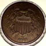 1865 2 Cent Coin Nice Coin estimated VF