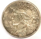 1922 Peace Dollar AU+