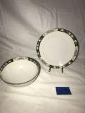 Plate with stand and bowl