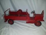 Toy fire truck with hose reel and Bell