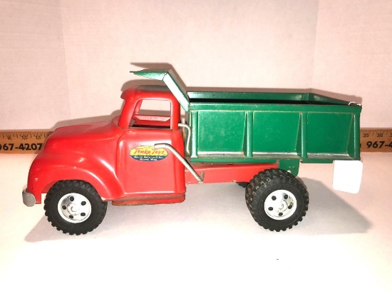 1950's Tonka Toys Red Truck with Green Dump Box-Original Condition