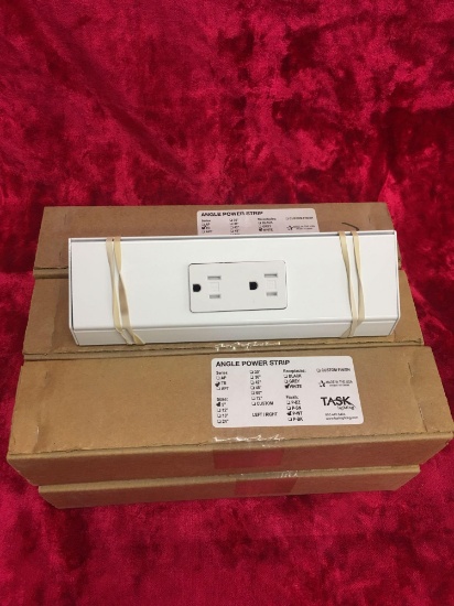 Angle power strip 9? white , black